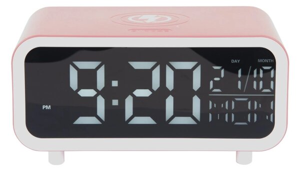 Digitální stolní hodiny 6054PI Karlsson s nabíječkou smartphonů 11cm