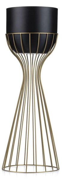 KOVOVÝ KVĚTINÁČ SE STOJÁNEM GLAM 56X20 CM ČERNÁ/ZLATÁ