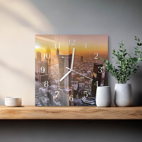 Skleněné hodiny Západ slunce zskb-30x30-00084213