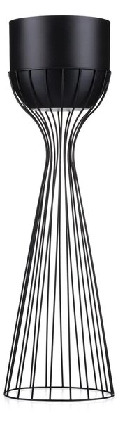 KOVOVÝ KVĚTINÁČ SE STOJÁNEM GLAM 68X20 CM ČERNÁ