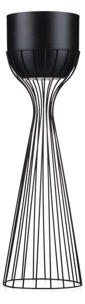 KOVOVÝ KVĚTINÁČ SE STOJÁNEM GLAM 68X20 CM ČERNÁ