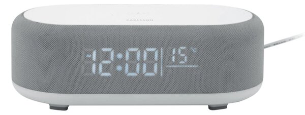 Stolní hodiny s budíkem, nabíječkou smartphonů a Bluetooth reproduktorem 6033GY Karlsson 20cm