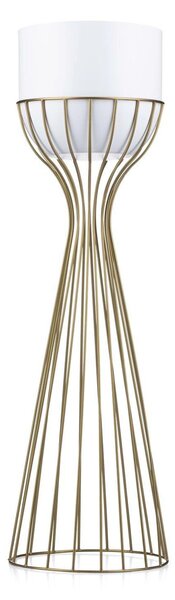 KOVOVÝ KVĚTINÁČ SE STOJÁNEM GLAM 68X20 CM BÍLÁ/ZLATÁ