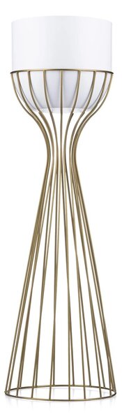 KOVOVÝ KVĚTINÁČ SE STOJÁNEM GLAM 68X20 CM BÍLÁ/ZLATÁ