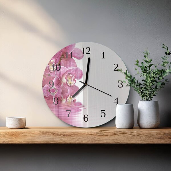Skleněné nástěnné hodiny Orchidej zsoc-fi30-00173557