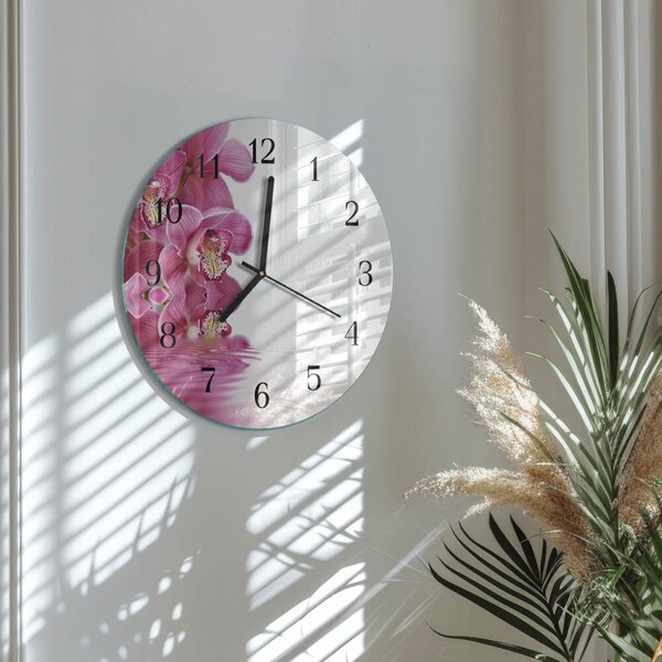 Skleněné nástěnné hodiny Orchidej zsoc-fi30-00173557