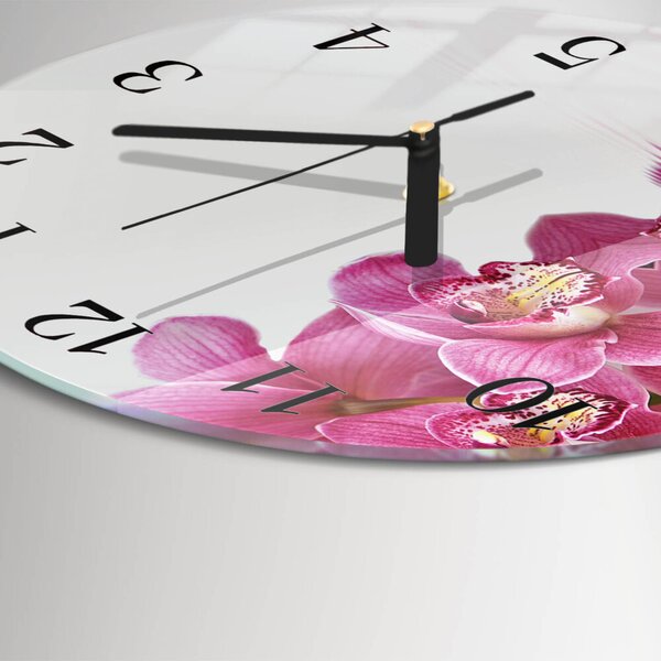 Skleněné nástěnné hodiny Orchidej zsoc-fi30-00173557