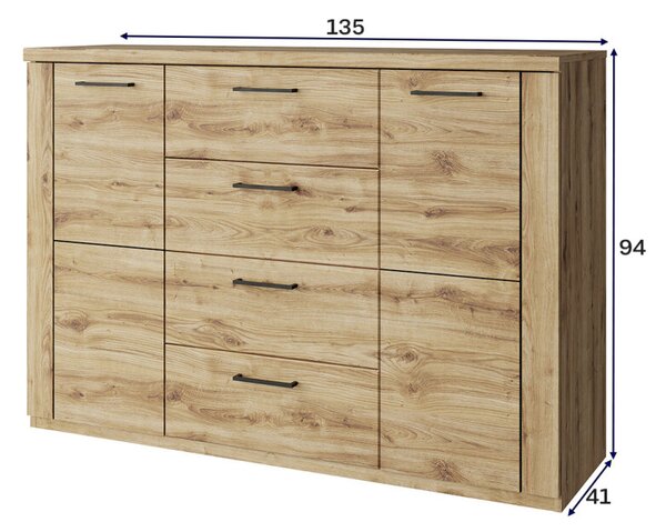 Komoda 2d4s dub navarra Doorset