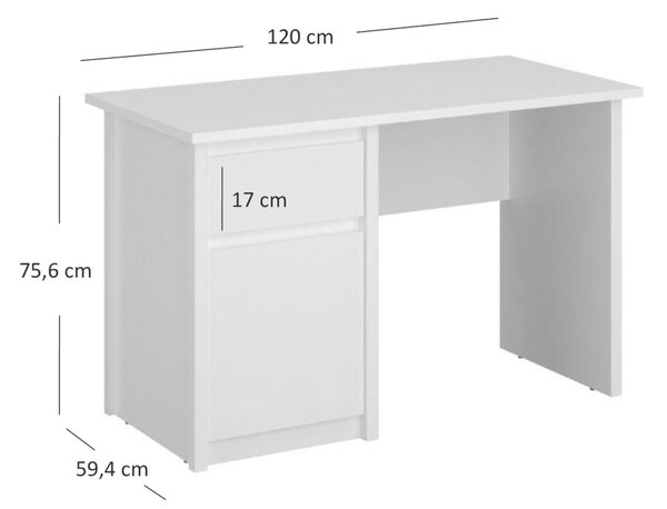 Psací stůl 1d1s/120 bílý Erden