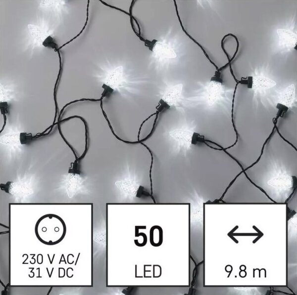 LED Venkovní řetěz 50xLED/8 funkcí 14,8 m IP44 studená bílá