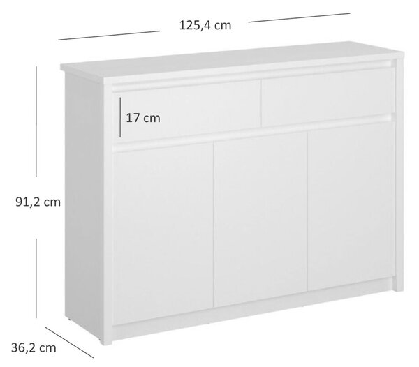Komoda 3d2s bílá Erden