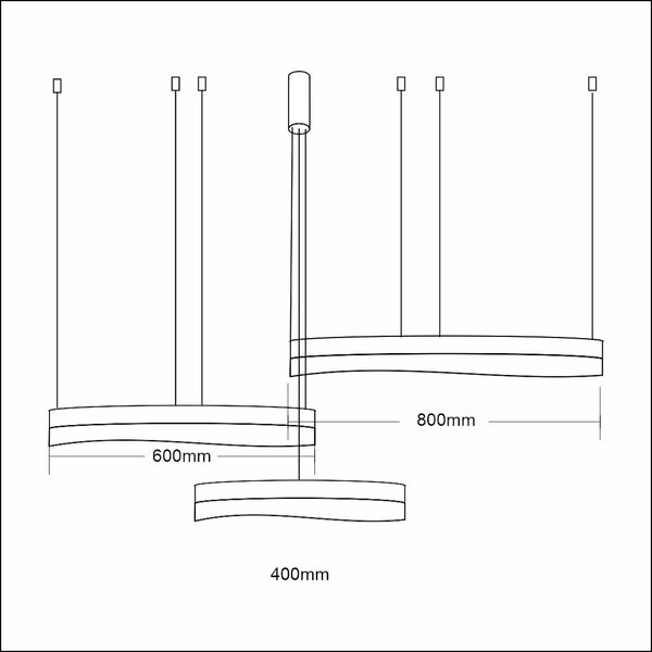 Závěsné LED svítidlo Preciosa, 3x LED 158w, 4000k, g