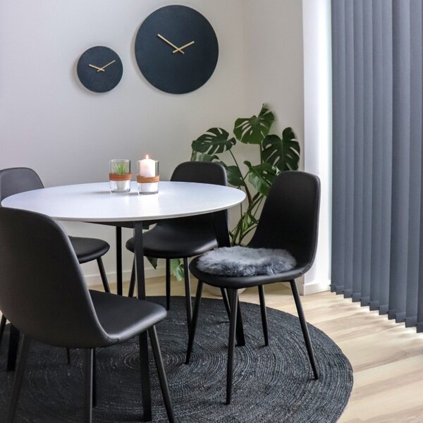 Nordic Living Černá koženková jídelní židle Raya