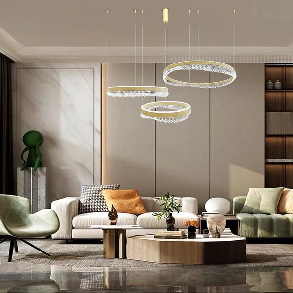 Závěsné LED svítidlo Preciosa, 3x LED 158w, 4000k, g