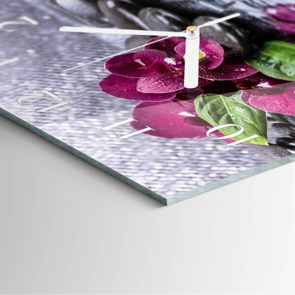 Skleněné hodiny Orchidej zskb-30x30-00086920