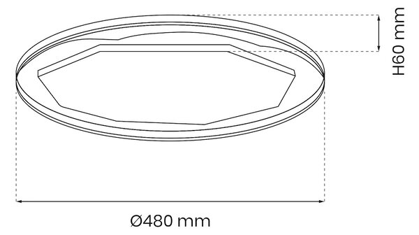 Stropní LED svítidlo Optima, 1x LED 52w, 3000-6000k, b, s ovladačem