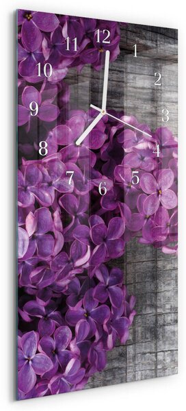 Skleněné hodiny vertikální Květiny zsppb-30x60-00091746
