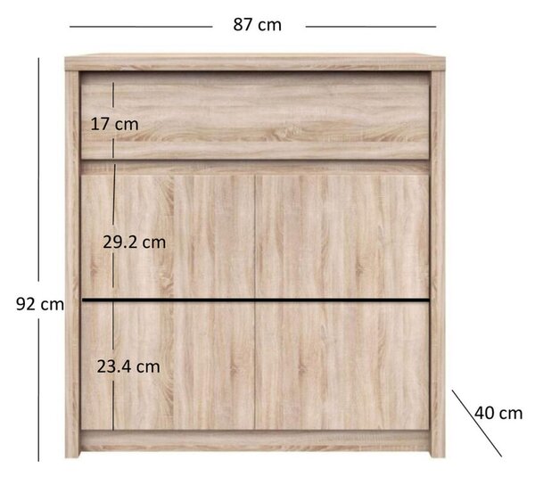 Komoda s dvířky a zásuvkou Norton 87 cm Dub Sonoma