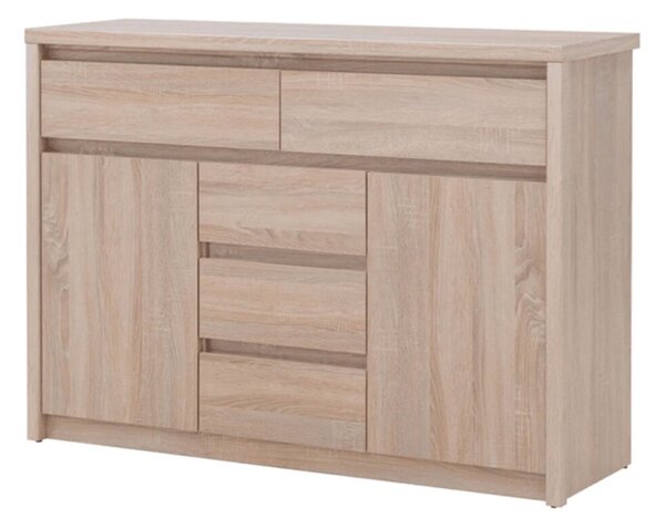 Komoda s dvířky a 5 zásuvkami Norton 127 cm Dub Sonoma