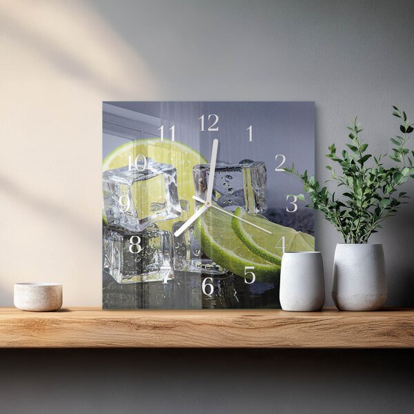 Skleněné hodiny Citrusové plody zskb-30x30-00087598