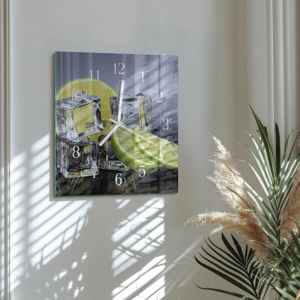 Skleněné hodiny Citrusové plody zskb-30x30-00087598
