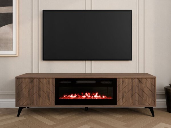 TV skříňka Siprynt Bis 2D EF s krbem, Barvy: ořech okapi 5903211481222