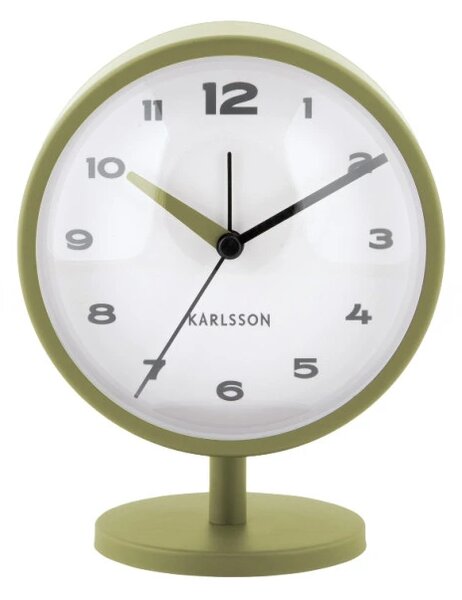 Designové stolní hodiny s budíkem 6027GR Karlsson 14cm