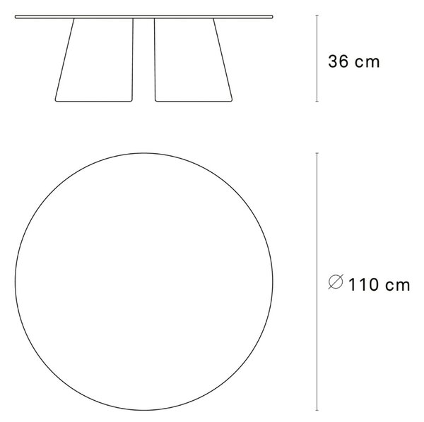 Černý jasanový kulatý konferenční stolek Teulat Cep 110 cm