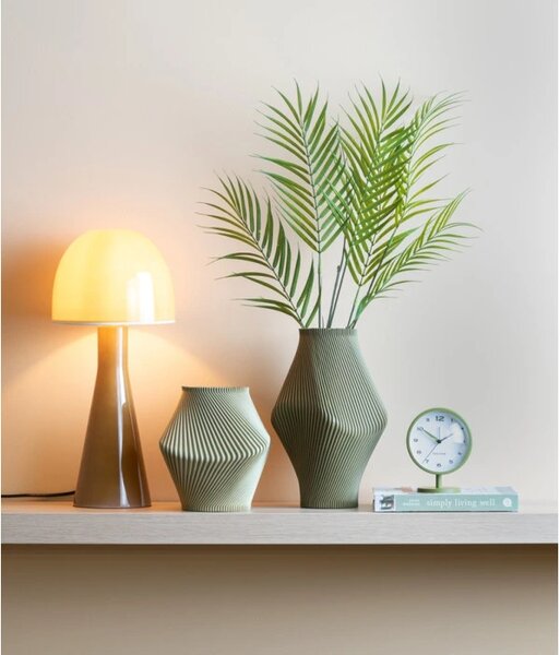 Designové stolní hodiny s budíkem 6027GR Karlsson 14cm