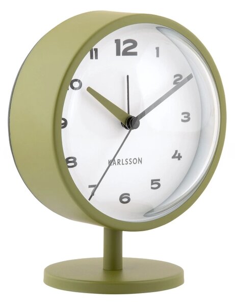 Designové stolní hodiny s budíkem 6027GR Karlsson 14cm