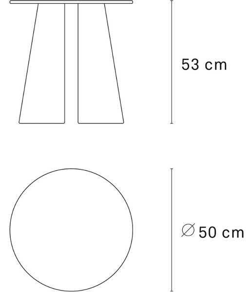 Černý jasanový kulatý odkládací stolek Teulat Cep 50 cm