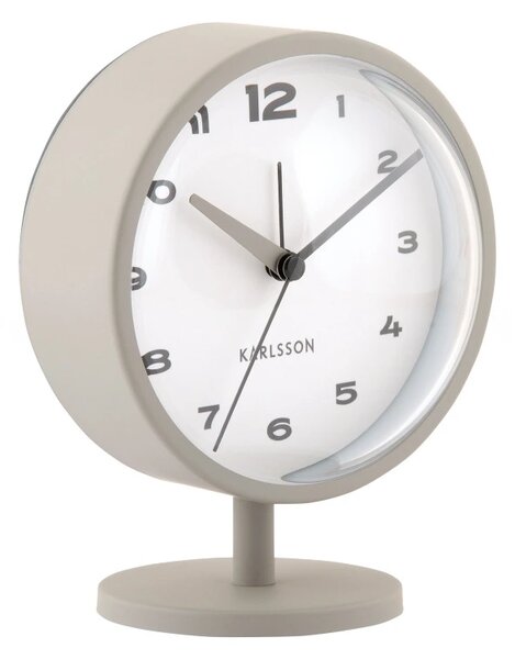 Designové stolní hodiny s budíkem 6027GY Karlsson 14cm