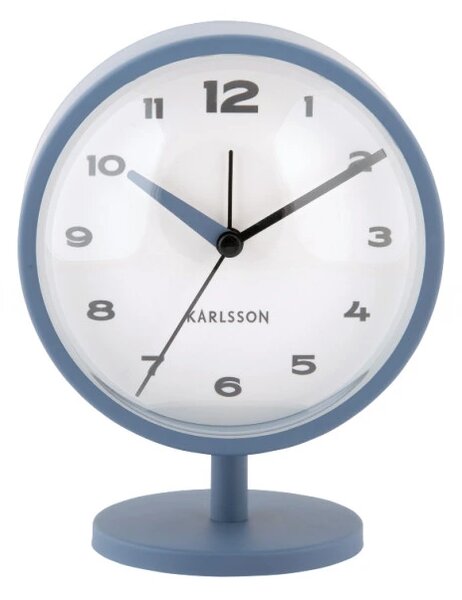 Designové stolní hodiny s budíkem 6027BL Karlsson 14cm