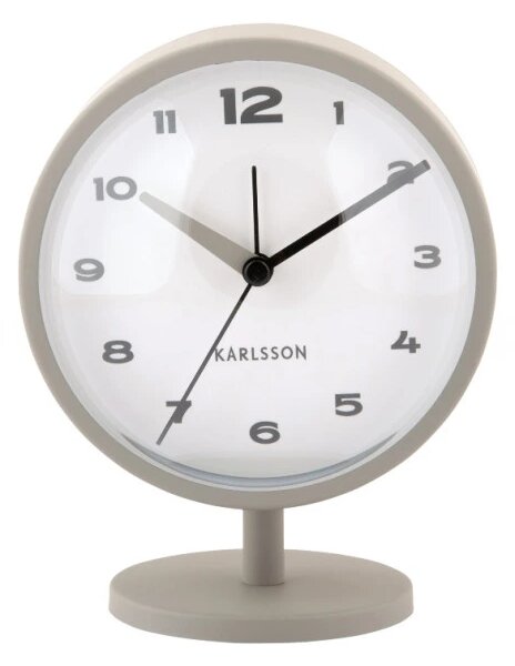 Designové stolní hodiny s budíkem 6027GY Karlsson 14cm
