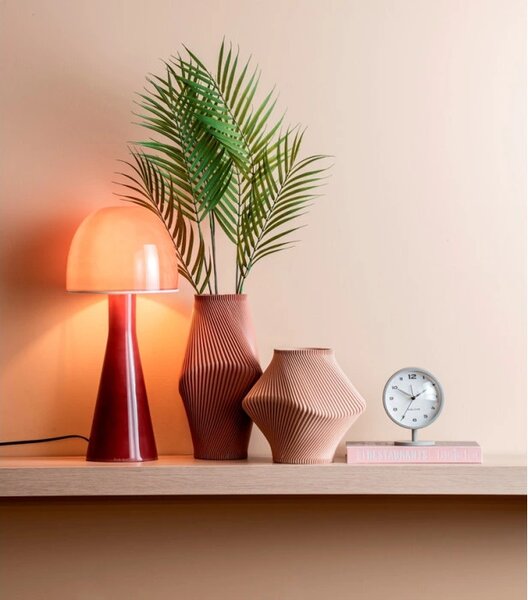 Designové stolní hodiny s budíkem 6027GY Karlsson 14cm