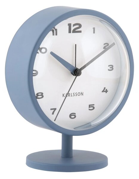 Designové stolní hodiny s budíkem 6027BL Karlsson 14cm