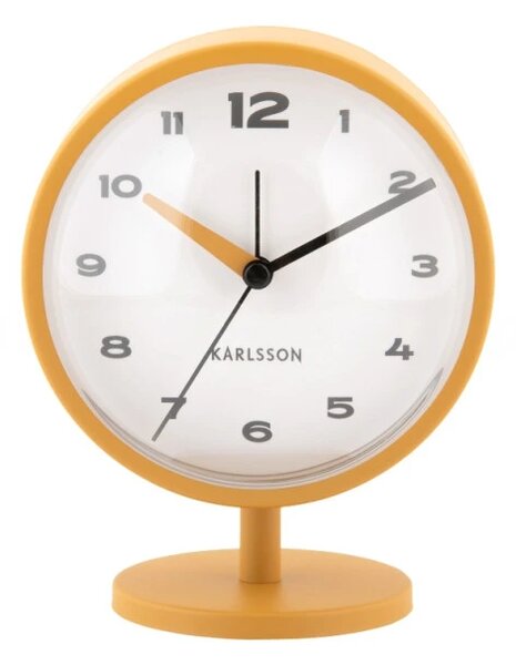 Designové stolní hodiny s budíkem 6027YE Karlsson 14cm