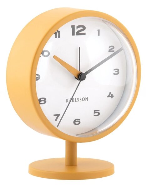 Designové stolní hodiny s budíkem 6027YE Karlsson 14cm