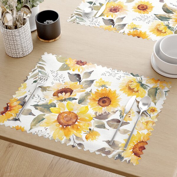 Goldea prostírání na stůl teflonové - květy slunečnice - sada 2ks 30 x 40 cm