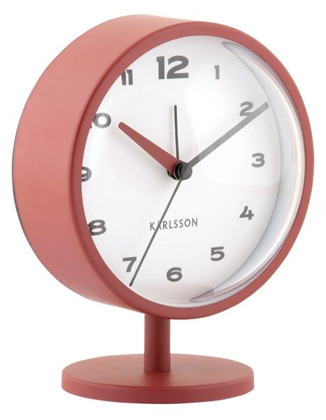Designové stolní hodiny s budíkem 6027RD Karlsson 14cm