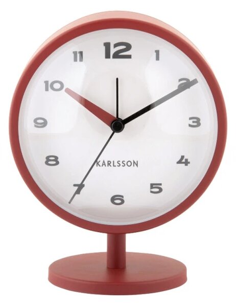 Designové stolní hodiny s budíkem 6027RD Karlsson 14cm