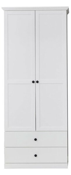 Skříň dvoudveřová se 2 zásuvkami Brandson 81x196x41 cm Bílá