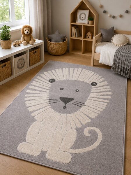 Koberec SKANDI KIDS A1095B šedý / krémový