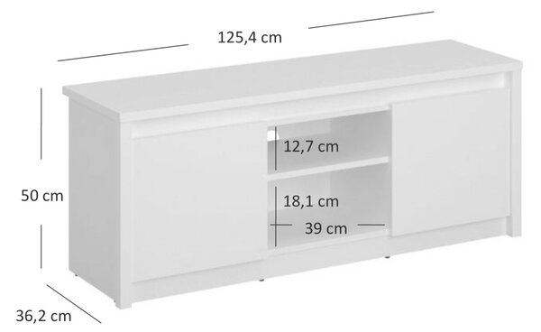 TV stolek 2d/125 bílý Erden