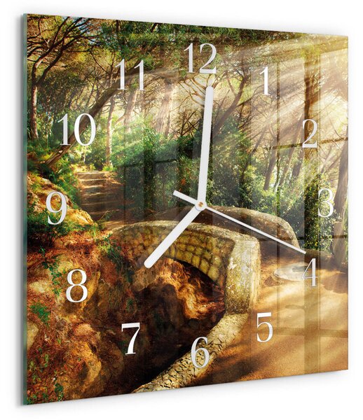 Skleněné hodiny Lesní most zskb-30x30-00086082