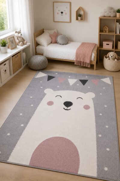 Koberec SKANDI KIDS A1098A šedý / krémový