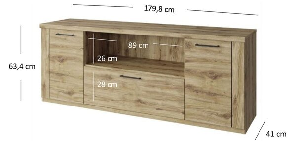 TV stolek 2d1s/180 dub navarra Doorset