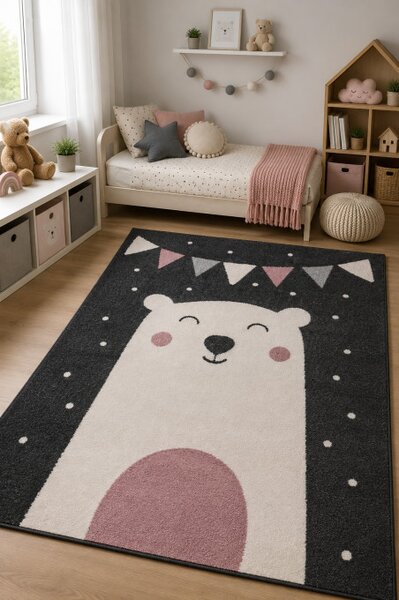 Koberec SKANDI KIDS A1098A antracitový / krémový