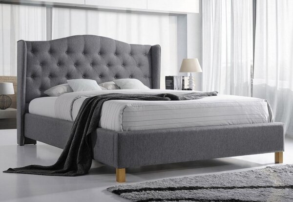 Čalouněná postel CADERA, 140x200, šedá