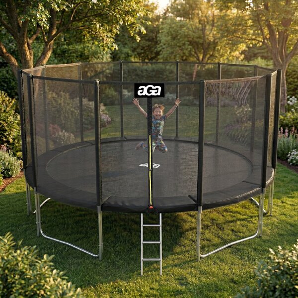 Trampolína Aga SPORT PRO 518 cm Černá + ochranná síť